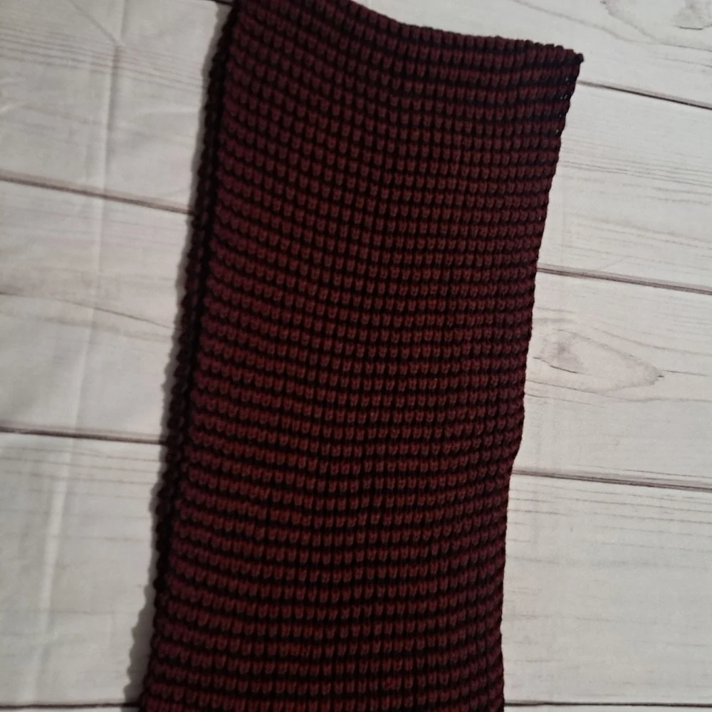 Rampage Burgundy And Black  Infinity Scarf
